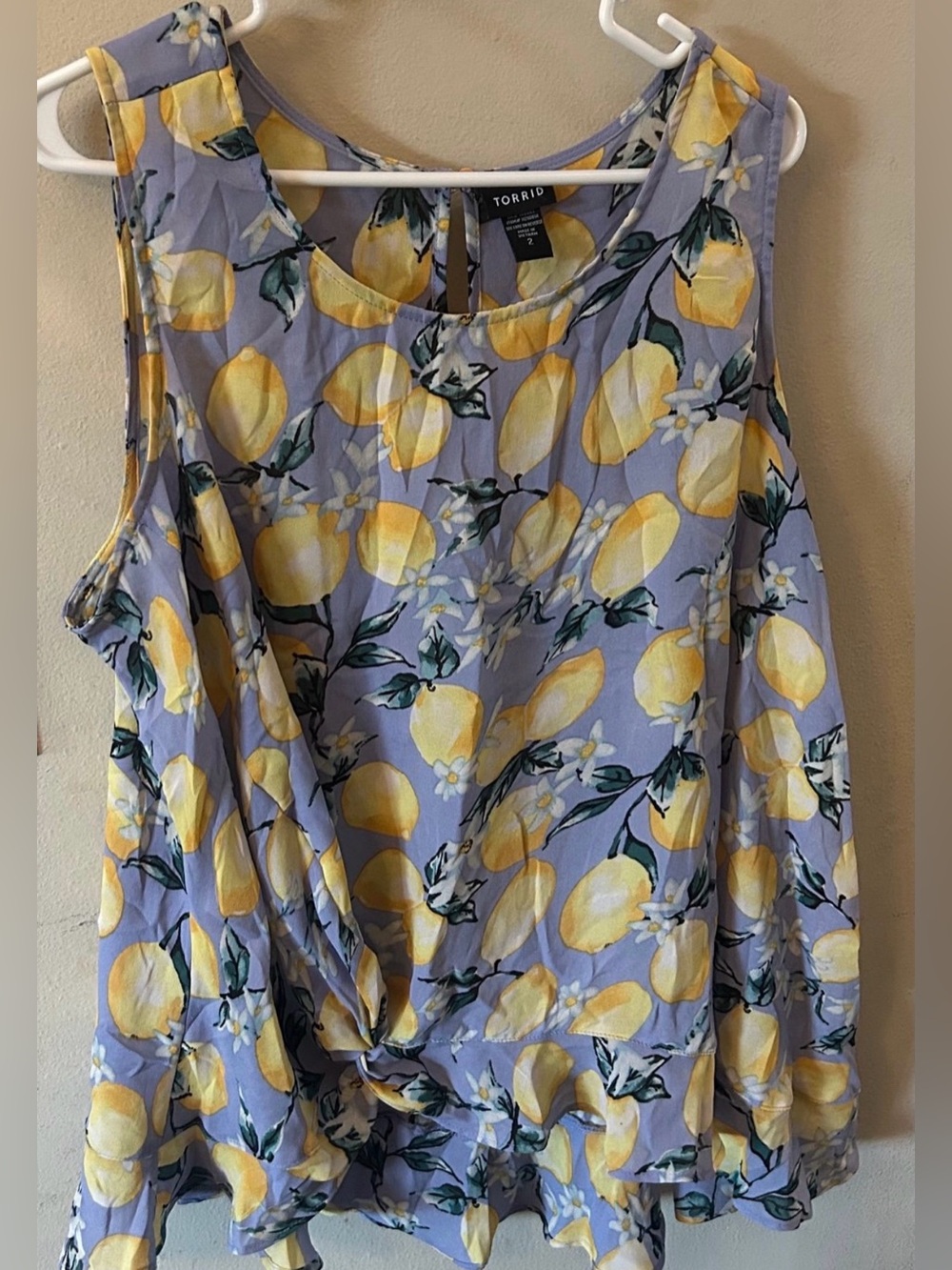 torrid Lavender Lemon Print Tank Top
